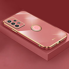 Funda Silicona Carcasa Ultrafina Goma con Magnetico Anillo de dedo Soporte XL2 para Samsung Galaxy A13 4G Rosa Roja