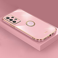 Funda Silicona Carcasa Ultrafina Goma con Magnetico Anillo de dedo Soporte XL2 para Samsung Galaxy A73 5G Oro Rosa