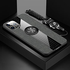 Funda Silicona Carcasa Ultrafina Goma con Magnetico Anillo de dedo Soporte Z01 para Apple iPhone 13 Pro Max Gris