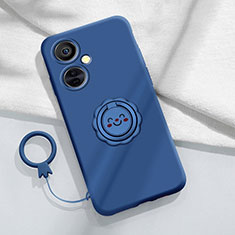 Funda Silicona Carcasa Ultrafina Goma con Magnetico Anillo de dedo Soporte Z01 para OnePlus Nord CE 3 Lite 5G Azul