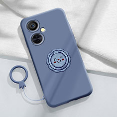 Funda Silicona Carcasa Ultrafina Goma con Magnetico Anillo de dedo Soporte Z01 para OnePlus Nord CE 3 Lite 5G Gris Lavanda