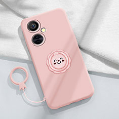 Funda Silicona Carcasa Ultrafina Goma con Magnetico Anillo de dedo Soporte Z01 para OnePlus Nord N30 5G Rosa