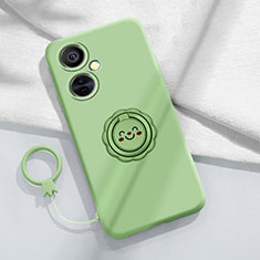 Funda Silicona Carcasa Ultrafina Goma con Magnetico Anillo de dedo Soporte Z01 para Oppo K11x 5G Verde