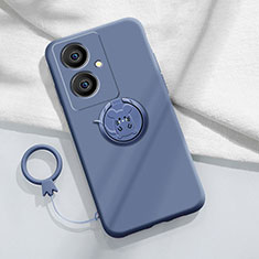 Funda Silicona Carcasa Ultrafina Goma con Magnetico Anillo de dedo Soporte Z01 para Vivo V29 Lite 5G Gris Lavanda