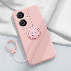 Funda Silicona Carcasa Ultrafina Goma con Magnetico Anillo de dedo Soporte Z01 para Vivo V29 Lite 5G Rosa