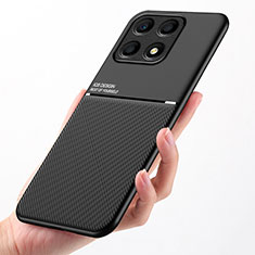 Funda Silicona Carcasa Ultrafina Goma con Magnetico D01 para Huawei Honor X8a 4G Negro