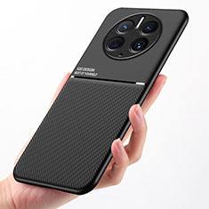 Funda Silicona Carcasa Ultrafina Goma con Magnetico D01 para Huawei Mate 50 Pro Negro