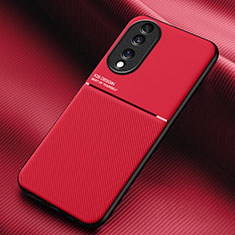 Funda Silicona Carcasa Ultrafina Goma con Magnetico para Huawei Honor 70 5G Rojo