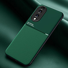 Funda Silicona Carcasa Ultrafina Goma con Magnetico para Huawei Honor 70 5G Verde