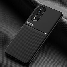 Funda Silicona Carcasa Ultrafina Goma con Magnetico para Huawei Honor 80 Pro Flat 5G Negro