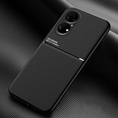 Funda Silicona Carcasa Ultrafina Goma con Magnetico para Huawei P50 Pro Negro