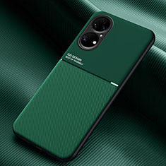 Funda Silicona Carcasa Ultrafina Goma con Magnetico para Huawei P50 Verde