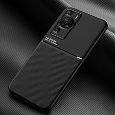 Funda Silicona Carcasa Ultrafina Goma con Magnetico para Huawei P60 Pro Negro