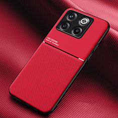 Funda Silicona Carcasa Ultrafina Goma con Magnetico para OnePlus 10T 5G Rojo