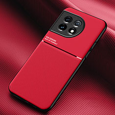 Funda Silicona Carcasa Ultrafina Goma con Magnetico para OnePlus 11R 5G Rojo