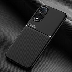 Funda Silicona Carcasa Ultrafina Goma con Magnetico para Oppo A78 4G Negro