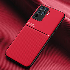 Funda Silicona Carcasa Ultrafina Goma con Magnetico para Oppo F19 Pro Rojo