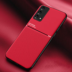 Funda Silicona Carcasa Ultrafina Goma con Magnetico para Oppo F19s Rojo