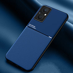 Funda Silicona Carcasa Ultrafina Goma con Magnetico para Oppo Reno7 Z 5G Azul