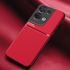 Funda Silicona Carcasa Ultrafina Goma con Magnetico para Oppo Reno8 Pro 5G Rojo
