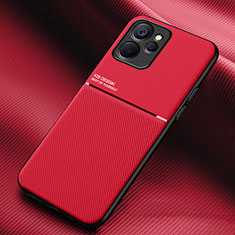 Funda Silicona Carcasa Ultrafina Goma con Magnetico para Realme 10 5G Rojo