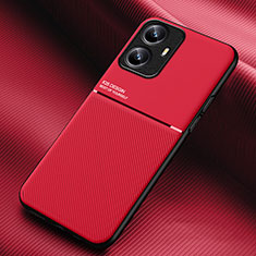 Funda Silicona Carcasa Ultrafina Goma con Magnetico para Realme C55 Rojo