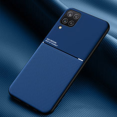 Funda Silicona Carcasa Ultrafina Goma con Magnetico para Samsung Galaxy A12 Azul