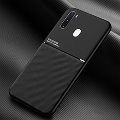 Funda Silicona Carcasa Ultrafina Goma con Magnetico para Samsung Galaxy A21 European Negro