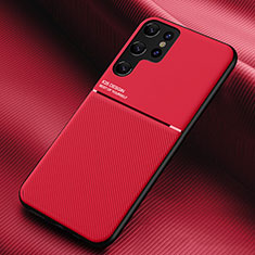 Funda Silicona Carcasa Ultrafina Goma con Magnetico para Samsung Galaxy S25 Ultra 5G Rojo