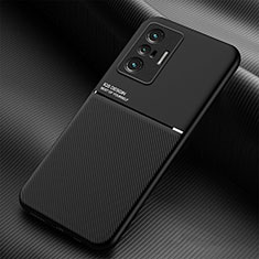 Funda Silicona Carcasa Ultrafina Goma con Magnetico para Vivo X70 5G Negro