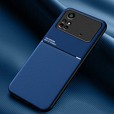 Funda Silicona Carcasa Ultrafina Goma con Magnetico para Xiaomi Poco M4 Pro 4G Azul