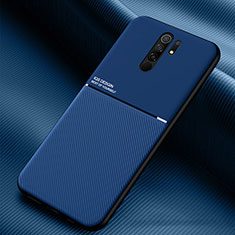 Funda Silicona Carcasa Ultrafina Goma con Magnetico para Xiaomi Redmi 9 Prime India Azul