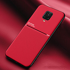 Funda Silicona Carcasa Ultrafina Goma con Magnetico para Xiaomi Redmi Note 9 Pro Rojo
