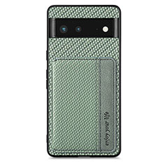 Funda Silicona Carcasa Ultrafina Goma con Magnetico S01D para Google Pixel 6 5G Verde