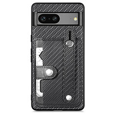 Funda Silicona Carcasa Ultrafina Goma con Magnetico S01D para Google Pixel 7a 5G Negro