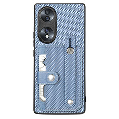 Funda Silicona Carcasa Ultrafina Goma con Magnetico S01D para Huawei Honor 70 5G Azul