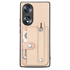 Funda Silicona Carcasa Ultrafina Goma con Magnetico S01D para Huawei Honor 70 5G Oro