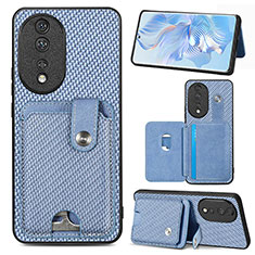 Funda Silicona Carcasa Ultrafina Goma con Magnetico S01D para Huawei Honor 80 5G Azul