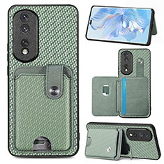 Funda Silicona Carcasa Ultrafina Goma con Magnetico S01D para Huawei Honor 80 Pro 5G Verde