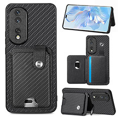 Funda Silicona Carcasa Ultrafina Goma con Magnetico S01D para Huawei Honor 80 Pro Flat 5G Negro