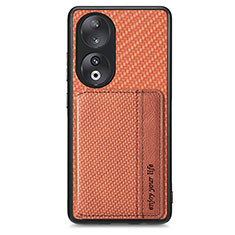 Funda Silicona Carcasa Ultrafina Goma con Magnetico S01D para Huawei Honor 90 5G Marron