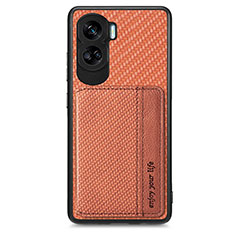 Funda Silicona Carcasa Ultrafina Goma con Magnetico S01D para Huawei Honor 90 Lite 5G Marron