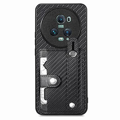 Funda Silicona Carcasa Ultrafina Goma con Magnetico S01D para Huawei Honor Magic5 Pro 5G Negro