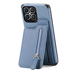 Funda Silicona Carcasa Ultrafina Goma con Magnetico S01D para Huawei Honor X8 4G Azul