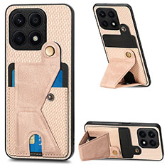 Funda Silicona Carcasa Ultrafina Goma con Magnetico S01D para Huawei Honor X8a 4G Oro