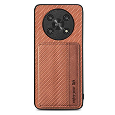 Funda Silicona Carcasa Ultrafina Goma con Magnetico S01D para Huawei Honor X9 5G Marron