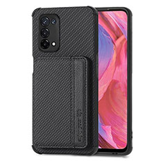 Funda Silicona Carcasa Ultrafina Goma con Magnetico S01D para Oppo A74 5G Negro