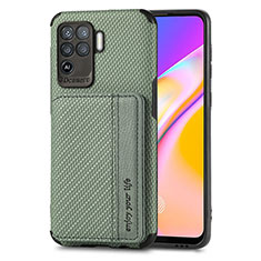 Funda Silicona Carcasa Ultrafina Goma con Magnetico S01D para Oppo A94 4G Verde