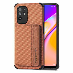 Funda Silicona Carcasa Ultrafina Goma con Magnetico S01D para Oppo A94 5G Marron