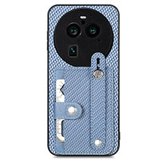 Funda Silicona Carcasa Ultrafina Goma con Magnetico S01D para Oppo Find X6 5G Azul